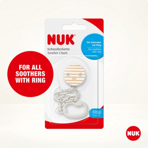 NUK Soother Chain with clip | 0 months+ | Pacifier Chain